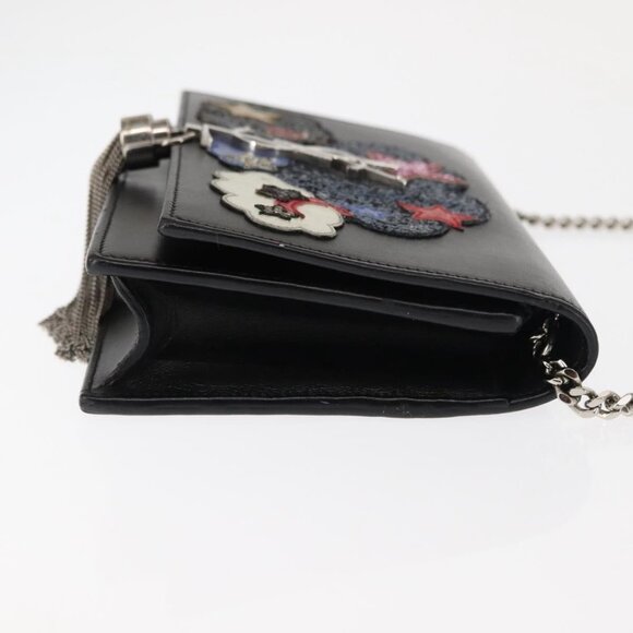 SAINT LAURENT Kate Tassel Chain Shoulder Bag Leather Black Silver Auth bs30026 - Picture 5 of 16